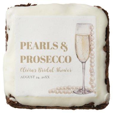 Elegant Modern Pearls and Prosecco  Brownie