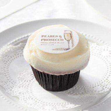 Elegant Modern Pearls and Prosecco  Edible Frosting Rounds