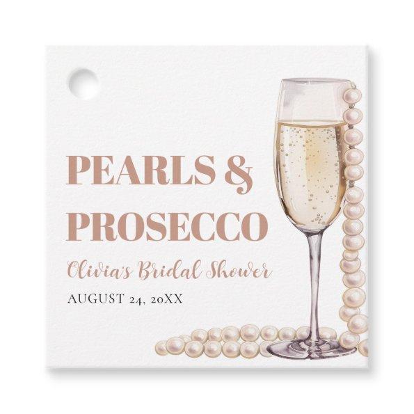 Elegant Modern Pearls and Prosecco  Favor Tags