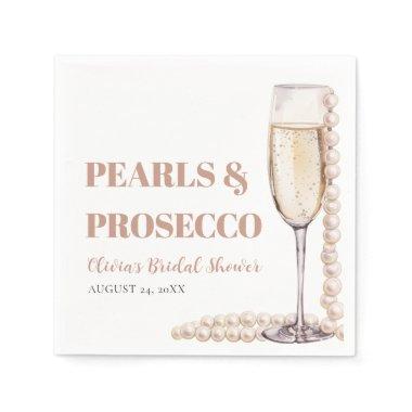 Elegant Modern Pearls and Prosecco  Napkins
