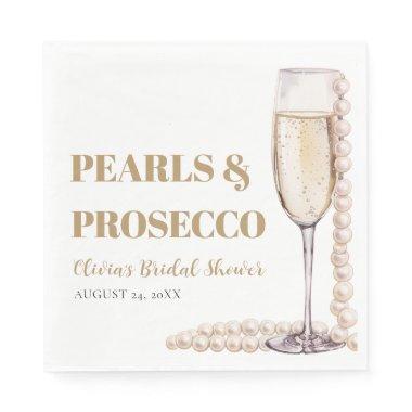 Elegant Modern Pearls and Prosecco  Napkins