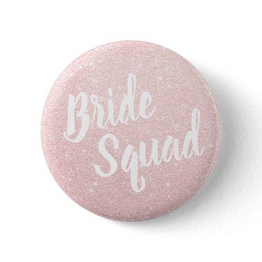 Elegant & modern rose gold glitter brides squad button