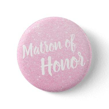 Elegant & modern rose gold glitter matron of honor button