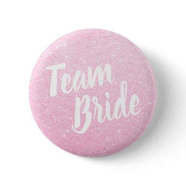 Elegant & modern rose gold glitter team bride button