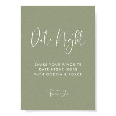 Elegant & Modern Sage Green Date night ideas sign