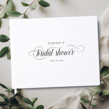 Elegant Modern Script Calligraphy  Guest Book