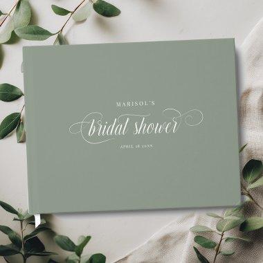 Elegant Modern Script Calligraphy  Guest Book