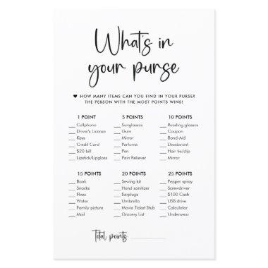 Elegant Modern Script | What's In Your Purse Game