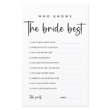 Elegant Modern Script | Who Knows The Bride Best