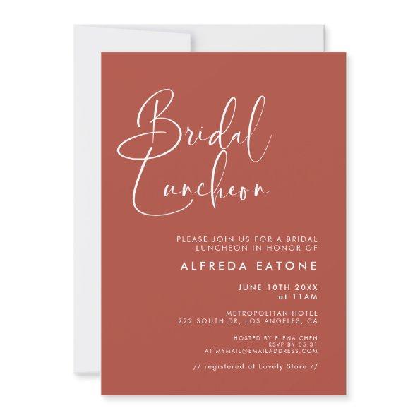 Elegant & modern terracotta Bridal luncheon