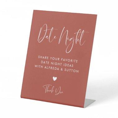 Elegant & Modern Terracotta Date night ideas Pedestal Sign