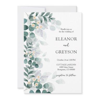 Elegant Modern Watercolor Eucalytus Wedding