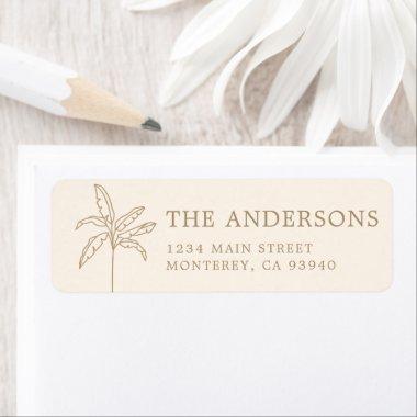 Elegant Modern Wedding Logo Palm Tree Label