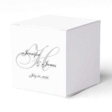 Elegant Monogram H | Wedding Favor Boxes