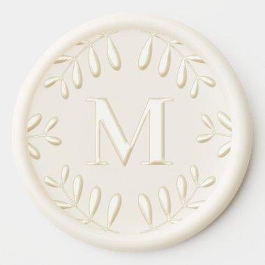 Elegant Monogram Rustic Leaves Wax Seal Sticker