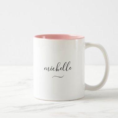 Elegant Monogram Script Name Swash Two-Tone Two-Tone Coffee Mug