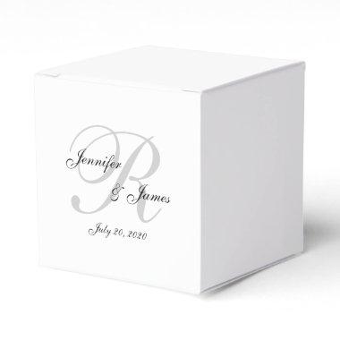 Elegant Monogram Wedding Favor Boxes