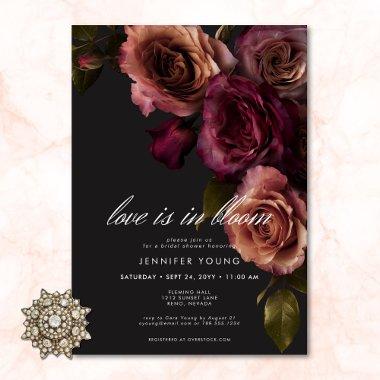 Elegant Moody Rust Burgundy Love In Bloom Shower