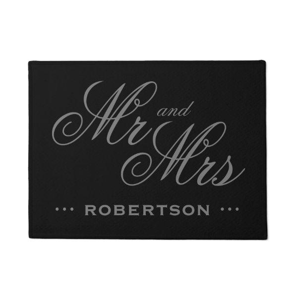 Elegant Mr and Mrs doormat for newly weds couple