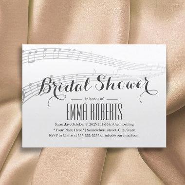 Elegant Music Notes Bridal Shower Invitations