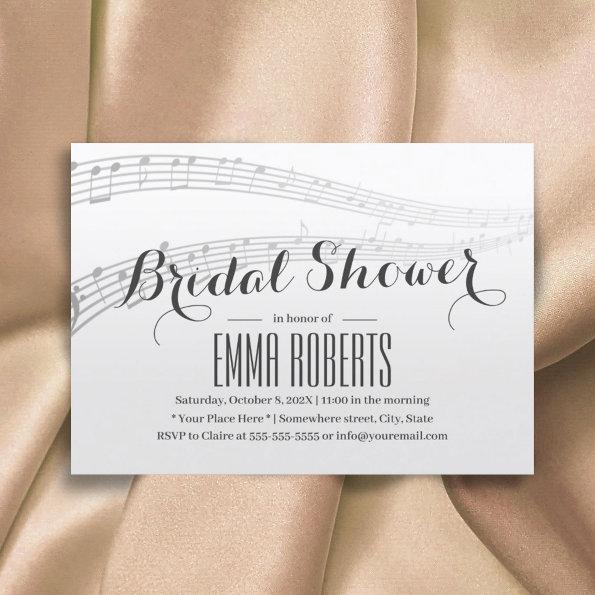 Elegant Music Notes Bridal Shower Invitations