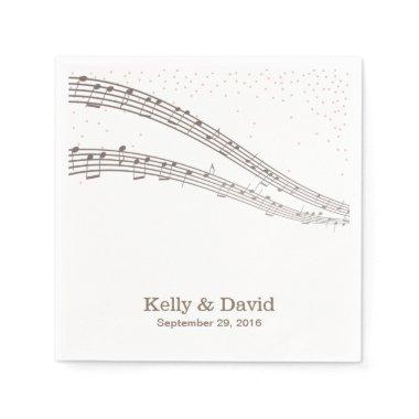 Elegant Music Notes Musical Wedding Paper Napkins