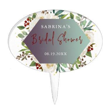 Elegant Natural White Rose Peony   Cake Topper