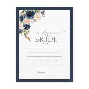 Elegant Navy Blue Blush Pink Advice To The Bride Post