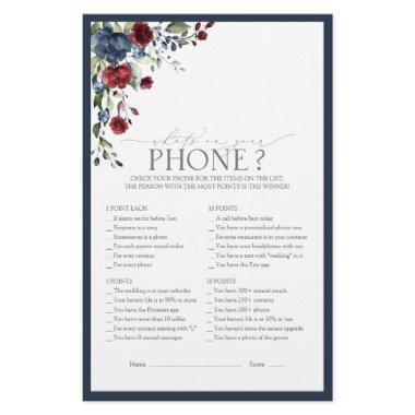 Elegant Navy Blue Burgundy  Game