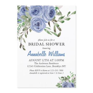 Elegant Navy Blue Floral Watercolor