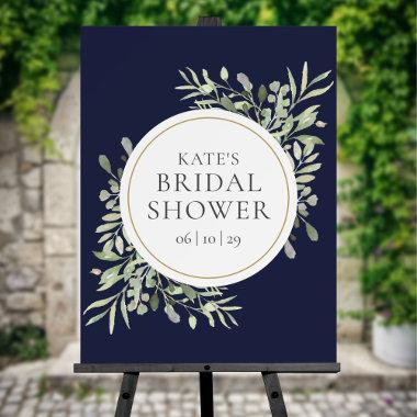 Elegant Navy Blue Greenery Bridal Shower Foam Board