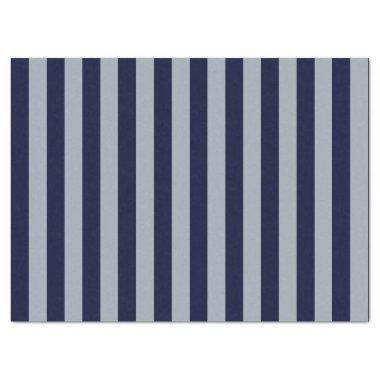 Elegant Navy Blue Light Blue Striped Pattern Tissue Paper