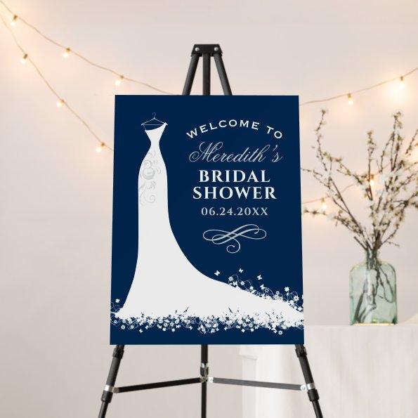 Elegant Navy Wedding Gown  Welcome Foam Board