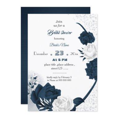 elegant navy &white flowers