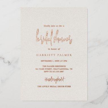 Elegant Neutral Beige  Rose Gold Foil