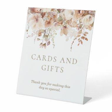 Elegant Neutral Floral Bridal Shower Invitations Gifts Pedestal Sign