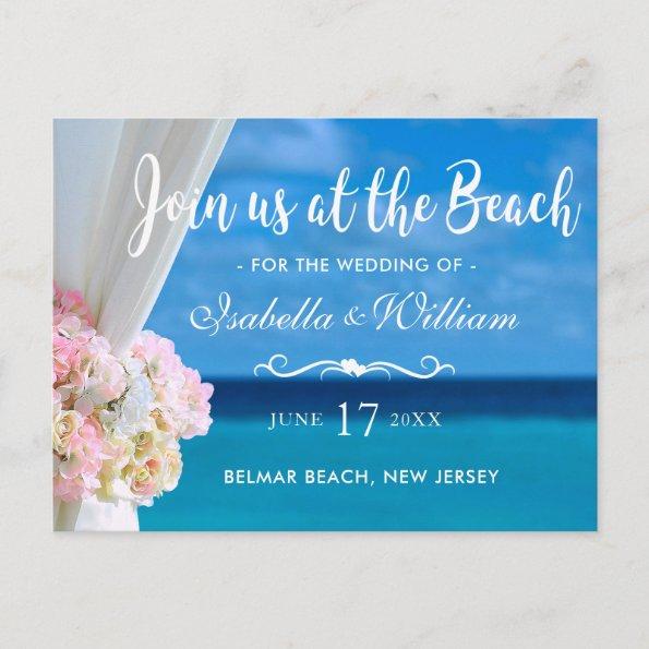 Elegant Ocean Beach Summer Save the Date Announcement PostInvitations