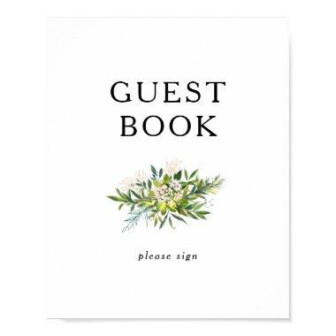Elegant Olive Greenery Guest Book Sign