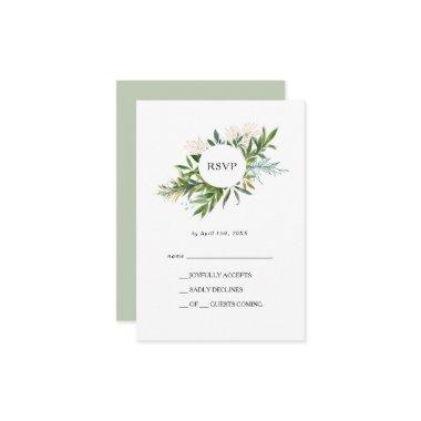 Elegant Olive Greenery RSVP Card