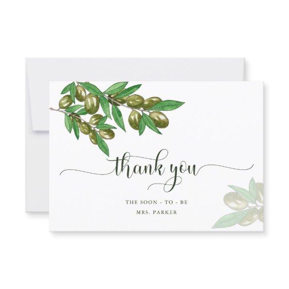 Elegant olive greenery thank you
