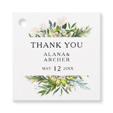 Elegant Olive Greenery Thank You Favor Tags
