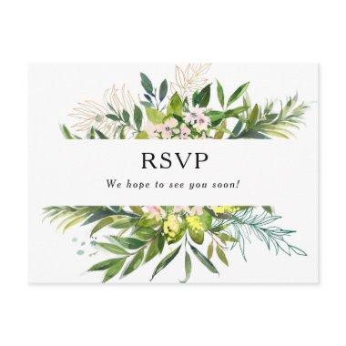 Elegant Olive Greenery Wedding RSVP Post