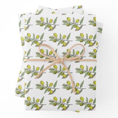 Elegant Olives Wrapping Paper Sheets