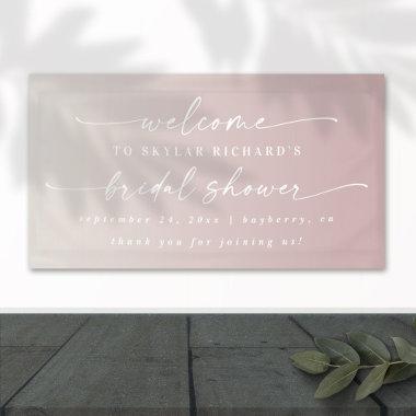 Elegant Ombre Mauve & Ivory Bridal Shower Welcome Banner