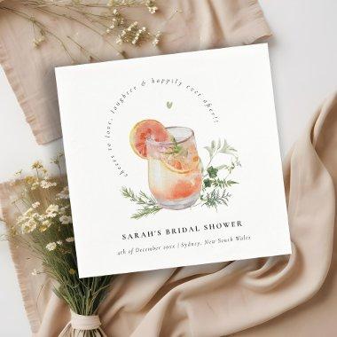 Elegant Orange Green Peach Cocktail  Napkins