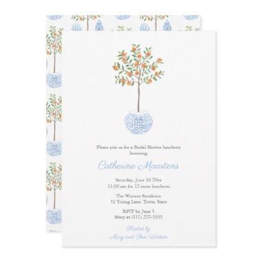 Elegant Orange Tree Bridal Shower Luncheon Party Invitations