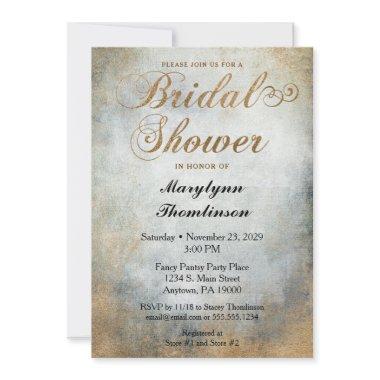 Elegant Painted Copper Bridal Shower Invitations