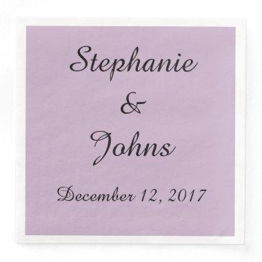 Elegant Pale Purple Wedding Simple Cute Trendy Paper Dinner Napkins