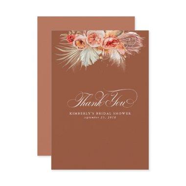 Elegant Pampas Grass Terracotta Floral Thank You