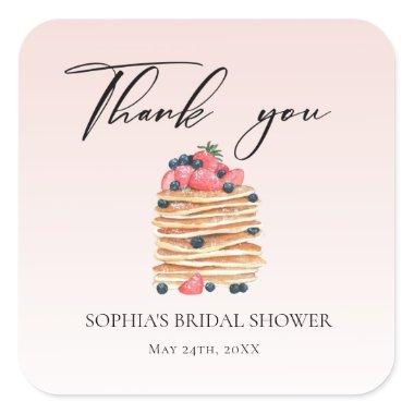 Elegant Pancakes Bridal Shower Thank you Square Sticker